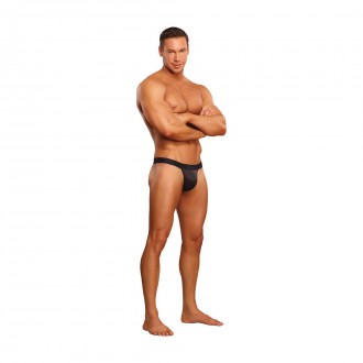 MICRO TANGA CON ANILLO ROJO - NEGRO