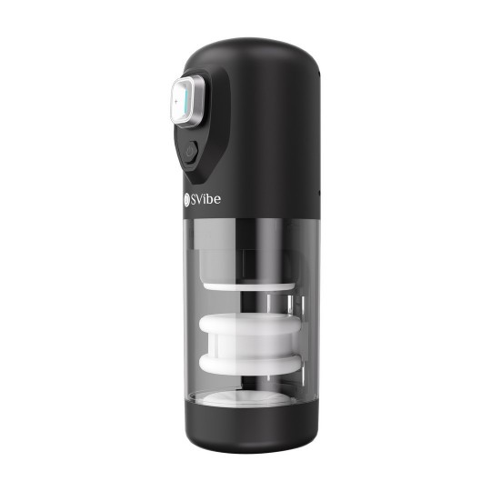 IKON SPARK - MASTURBADOR CON MOVIMIENTO DE EMPUJE Y ROTACIÓN - TRANSPARENTE