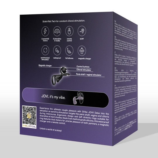 JOVI - ESTIMULADOR DE ANILLO DOBLE PARA PAREJAS - NEGRO