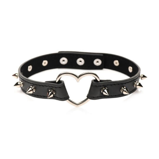 COLLAR DE CORAZÓN CON PICOS - NEGRO