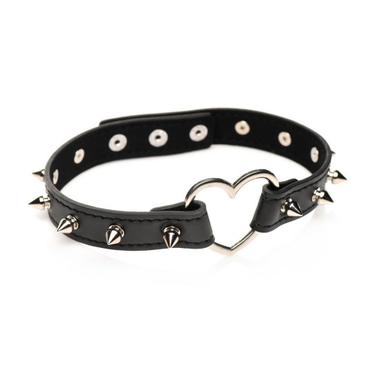 COLLAR DE CORAZÓN CON PICOS - NEGRO