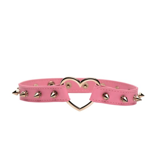 COLLAR CON CORAZÓN PINCHADO - ROSA