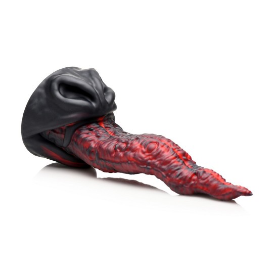 DRAGON TONGUE - DILDO DE SILICONA - ROJO/NEGRO
