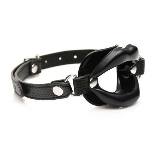 LABIOS JUGOSOS - GAG DE SILICONA CON BOCA ABIERTA - NEGRO