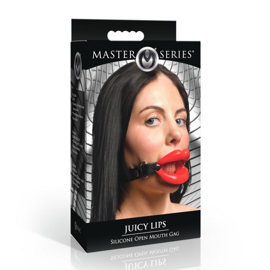 LABIOS JUGOSOS - GAG DE SILICONA CON BOCA ABIERTA - ROJO