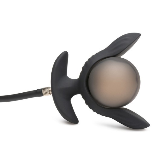 PERLA OSCURA - PLUG ANAL VIBRADOR INFLABLE CON CONTROL REMOTO - NEGRO