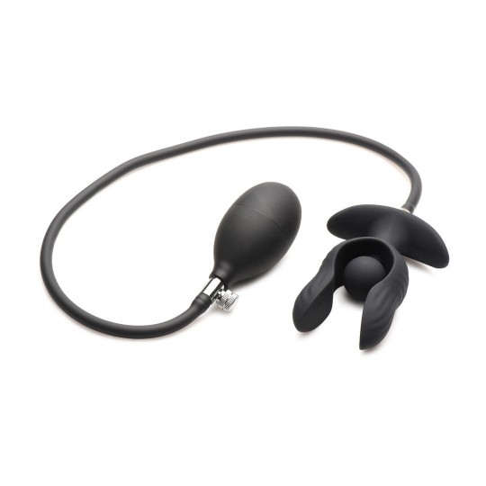 PERLA OSCURA - PLUG ANAL VIBRADOR INFLABLE CON CONTROL REMOTO - NEGRO
