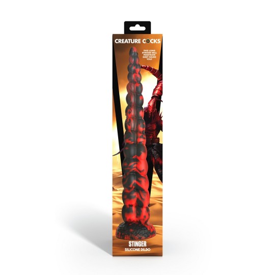 STINGER - DILDO DE SILICONA - ROJO/NEGRO