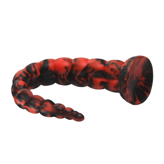 STINGER - DILDO DE SILICONA - ROJO/NEGRO