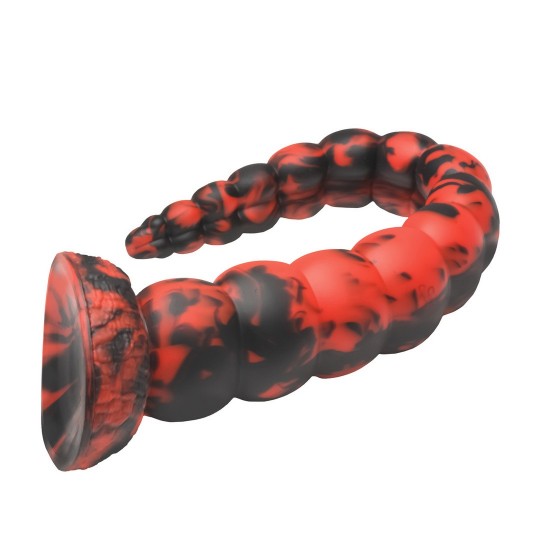 STINGER - DILDO DE SILICONA - ROJO/NEGRO