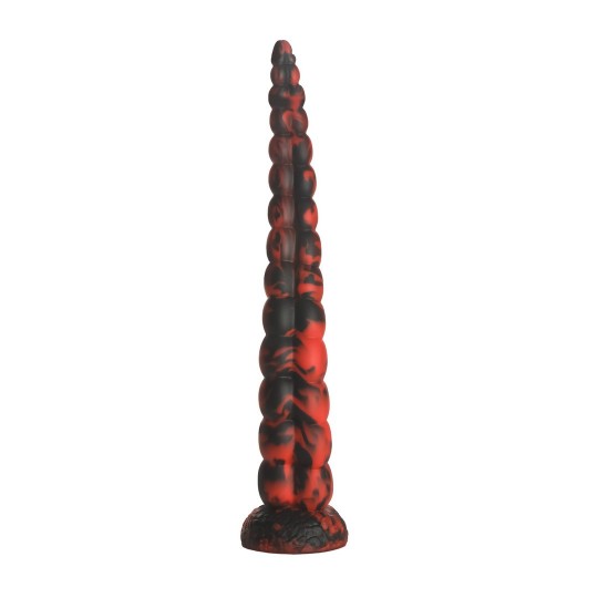 STINGER - DILDO DE SILICONA - ROJO/NEGRO