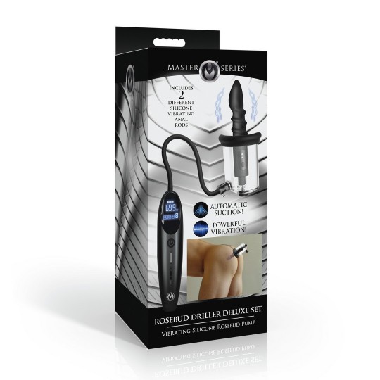 БУРИЛЬЩИК БУТОНА РОЗЫ CONJUNTO DELUXE - BOMBA DE SILICONA VIBRANTE ROSEBUD - TRANSPARENTE