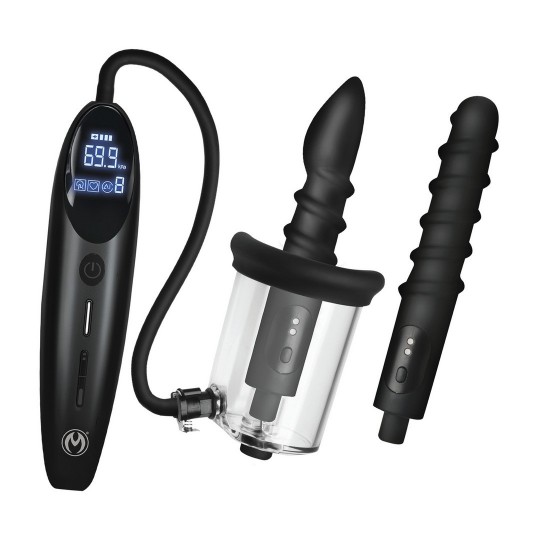 CONJUNTO DELUXE ROSEBUD DRILLER - BOMBA DE SILICONA VIBRANTE ROSEBUD - TRANSPARENTE