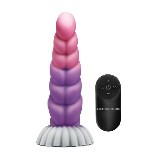 CLOUD RIDER - DILDO DE SILICONA VIBRANTE UNICORNIO - MORADO/ROSA