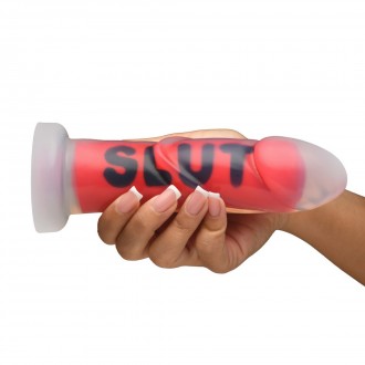 SLUT - DILDO DE SILICONA - ROJO