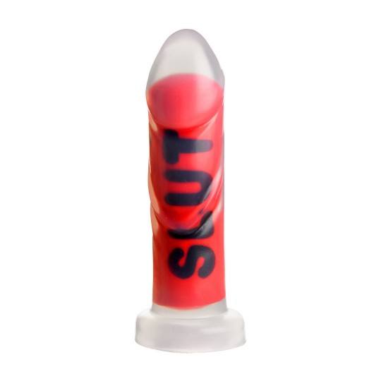 SLUT - DILDO DE SILICONA - ROJO