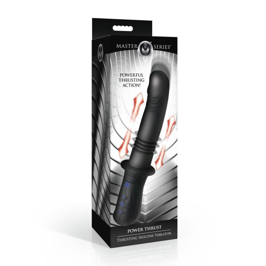 POWER THRUST - VIBRADOR DE SILICONA CON MOVIMIENTO DE EMPUJE - NEGRO