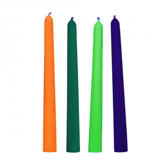 VELAS GOTEO REACTIVAS A LA LUZ UV - SET DE 4 - MULTICOLOR