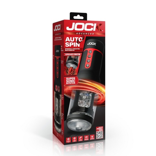 AUTO SPIN - MASTURBADOR GIRATORIO Y DE IMPULSO - TRANSPARENTE/NEGRO