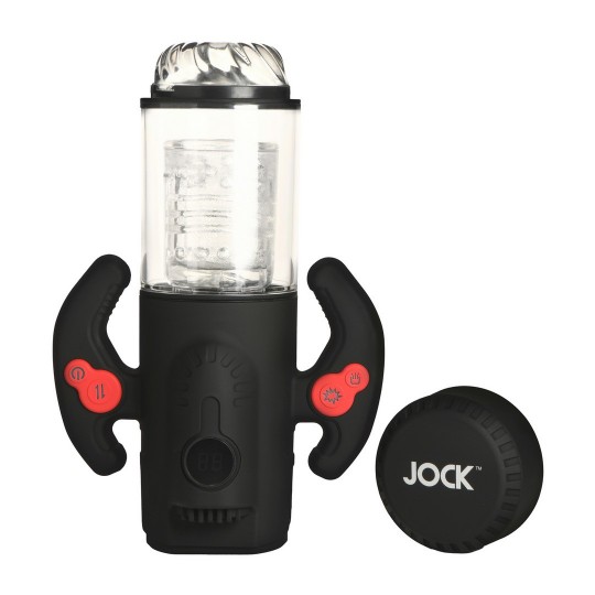 TURBO MAX - MASTURBADOR CON MOVIMIENTO DE GIRO, EMPUJE Y SUCCIÓN - TRANSPARENTE/NEGRO