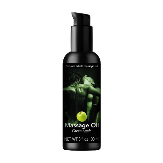 SENSUAL EDIBLE MASSAGE OIL - GREEN APPLE - 3 FL OZ / 100 ML