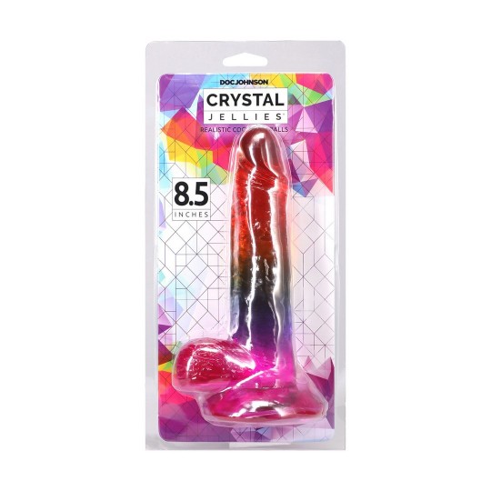 PENE REALISTA CON TESTÍCULOS - 8.5 / 21,6 CM - ARCOÍRIS