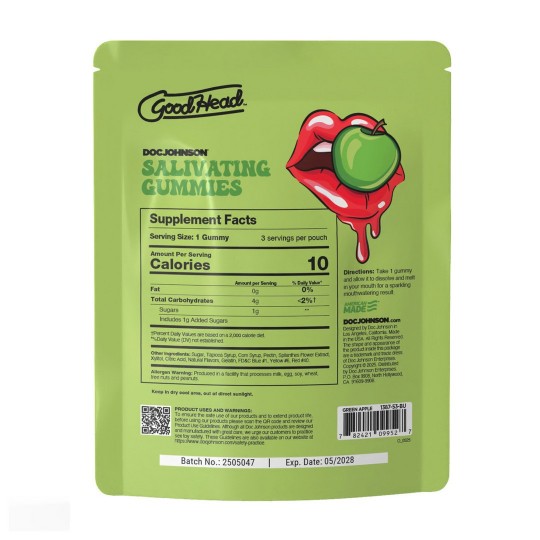 GOMITAS SALIVADORAS - EXHIBIDOR DE 24 CT - 12 GR - MANZANA VERDE