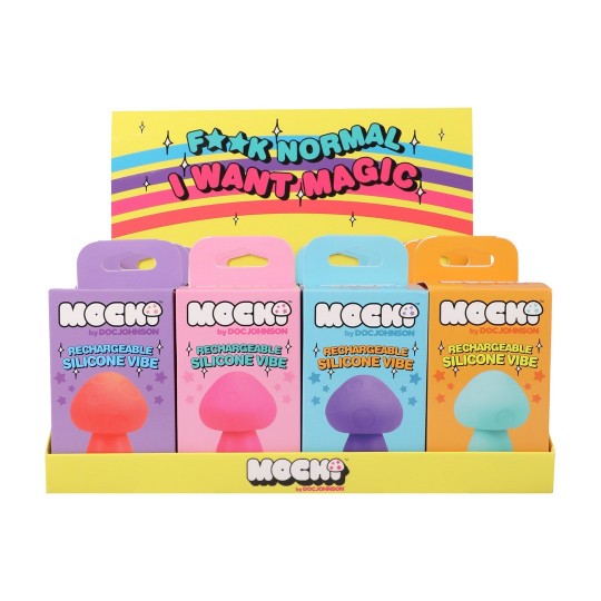 MUSHROOM VIBE - EXPOSITOR CON 12 VIBRADORES DE SILICONA RECARGABLES