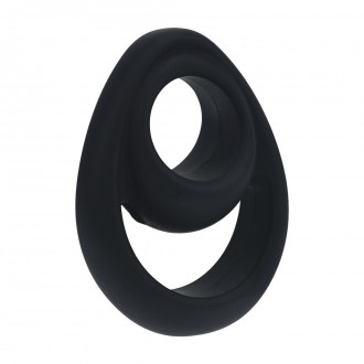 LEVELZ DOUBLE ERGO SILICONE COCKRING BLACK