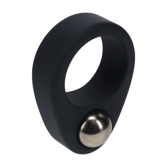 LEVELZ LIQUID SILICONE SINGLE WEIGHTED BALL COCKRING BLACK 