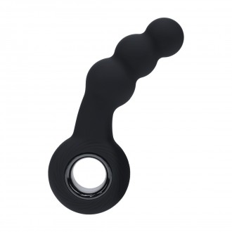 LEVELZ VIBRATING BEADED SILICONE PROSTATE STIMULATOR BLACK 