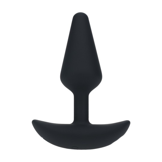 PLUG ANAL VIBRADOR CLÁSICO DE SILICONA - S - NEGRO