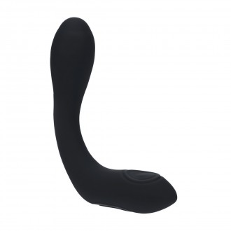 LEVELZ VIBRATING HEATING BENDABLE TAPPING SILICONE PROSTATE STIMULATOR BLACK 