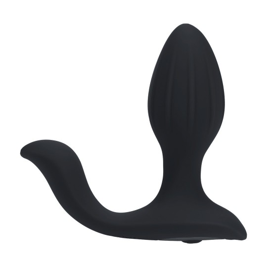 LEVELZ VIBRATING AND ROTATING SILICONE ANAL PLUG WITH BALL STIMULATOR BLACK 