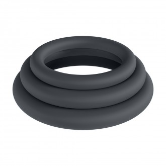 LEVELZ CLASSIC COCK RINGS SET OF 3 PIECES XS/S/M BLACK