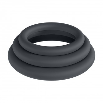 LEVELZ CLASSIC COCK RINGS SET OF 3 PIECES L/XL/XXL BLACK