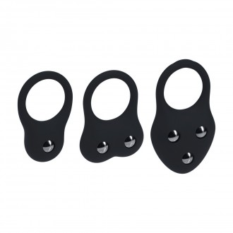 LEVELZ SILICONE TRAINING COCKRING SET OF 3 S/M/L BLACK