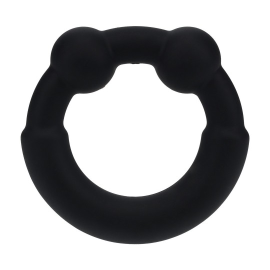 ANILLO PARA EL PENE DE METAL Y SILICONA - NEGRO
