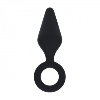 LEVELZ SILICONE ANAL PLUG WITH HANDLE M BLACK 