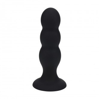 TRI RATTLE PLUG ANAL DE SILICONA LÍQUIDA - L - NEGRO
