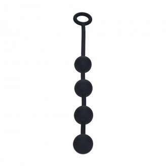 LEVELZ ROUND SILICONE ANAL BEADS M 30MM BLACK