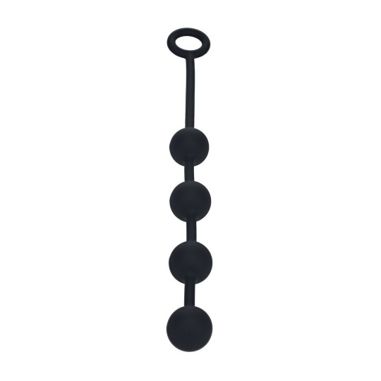 LEVELZ ROUND SILICONE ANAL BEADS M 30MM BLACK