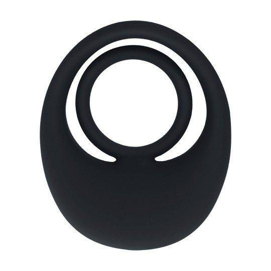 LEVELZ VIBRATING LIQUID SILICONE COCK AND BALL RING BLACK