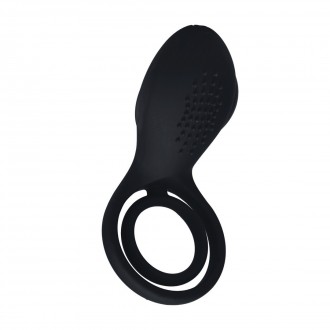 LEVELZ VIBRATING COCK AND BALL RING WITH WINGED STIMULATOR BLACK