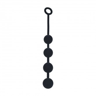LEVELZ ROUND SILICONE ANAL BEADS L 40MM BLACK