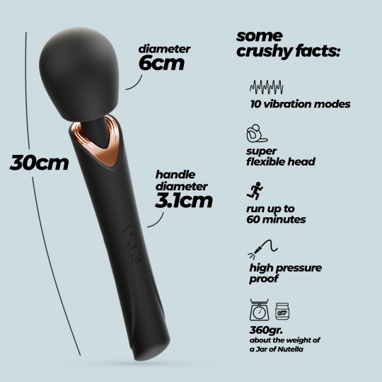 HOLLY MASAJEADOR VARITA RECARGABLE NEGRO CRUSHIOUS