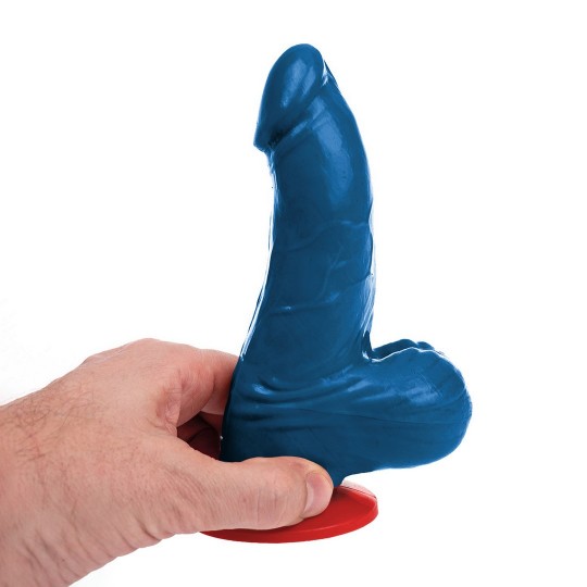 THOR S - REALISTIC CURVED DILDO WITH BALLS - 4.7 / 12 CM - BLUE