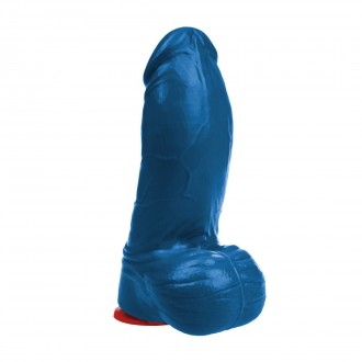 THOR L - REALISTIC CURVED DILDO WITH BALLS - 7.1 / 18 CM - BLUE