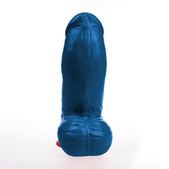 THOR XL - REALISTIC CURVED DILDO WITH BALLS - 8.3 / 21 CM - BLUE