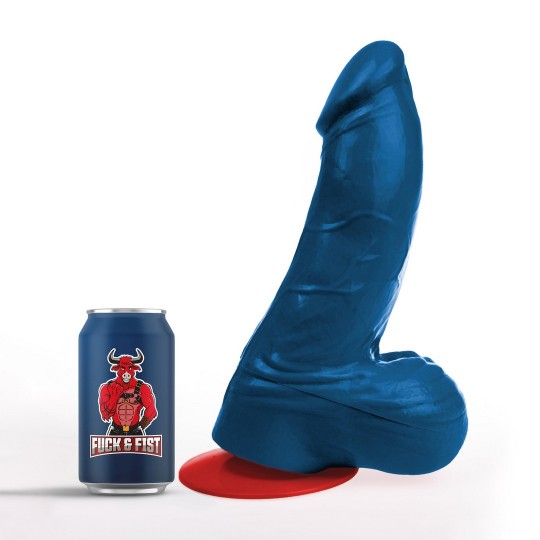 THOR XL - REALISTIC CURVED DILDO WITH BALLS - 8.3 / 21 CM - BLUE